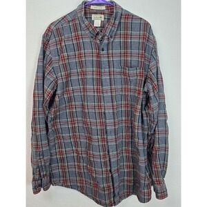 L.L. Bean Scotch‎ Plaid Flannel Shirt Size XTL Slightly  Fit